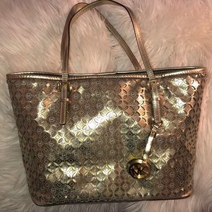 MICHAEL Michael Kors shiny gold leather purse